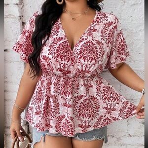 Plus - Floral Women's Top - 2X